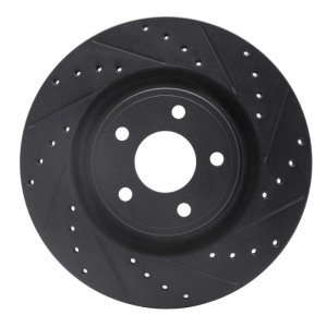 Chevrolet HHR Brake Rotor (1) - Front Right - R1 Concepts - Drilled & Slotted - Black - `07-`10